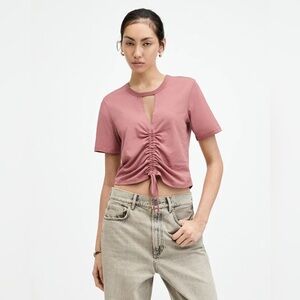 AllSaints Gigi Cut Out Tee Shirt Top